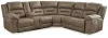 Ashley Furniture 83106S1C Ravenel - 3-Piece Power Reclining Sectional With Laf Power Reclining Loveseat With Console - Faux Leather - Fossil