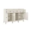 Samuel Lawrence Furniture S916-146 Madison - 3-Drawer Server with Cabinets in a Grey-White Wash Finish - Natural
