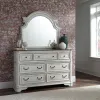 Liberty Furniture 244-BR-CKUSLDMC Liberty Furniture 244-BR-CKUSLDMC Magnolia Manor - 4 Piece Bedroom Set (California King Upholstered Sleigh Bed, Dresser & Mirror, Chest) - Antique White