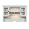 Liberty Furniture 417-HO132 Allyson Park - Jr Executive Credenza Hutch - Wirebrushed White / Charcoal
