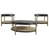 Coaster Fine Furniture 706198-S3 Arini - 3 Piece Round Coffee And End Table Set - Black