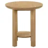 Coaster Fine Furniture 706297 Ottowa - Round Wood Side End Table With Shelf - Washed Oak