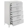 Coaster Fine Furniture 215795 Cassia - 5-Drawer Bedroom Chest Of Drawers - White High Gloss