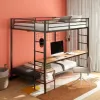 Coaster Fine Furniture 460209BLK Campus - Metal Full Over Twin Workstation Bunk Bed - Matte Black