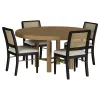 Coaster Fine Furniture 108930-S5B Arini - 5-Piece Round Dining Table Set - Sand Wash / Black