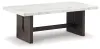 Ashley Furniture T779-1 Burkhaus - Rectangular Cocktail Table - White / Dark Brown