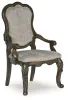 Ashley Furniture D947-01A Maylee - Dining Upholstered Arm Chair (Set of 2) - Dark Brown