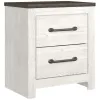 Ashley Furniture B1190/31/36/55/86/92(2) Ashley Furniture B1190/31/36/55/86/92(2) Gerridan - 6 Pc. - Dresser, Mirror, Full Panel Bed, 2 Nightstands - White / Gray