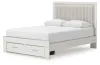 Ashley Furniture PCB3381B4 Ashley Furniture PCB3381B4 Zuraleus - Queen Upholstered Panel Platform Storage Bed - White