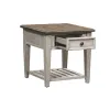 Liberty Furniture 824-OT1020 Heartland - Drawer End Table - Antique White / Tobacco Tops