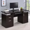 CoasterEveryday 800107 Tracy - 2-Drawer Office Computer Desk - Cappuccino