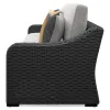 Ashley Furniture P792-854 Beachcroft - 2-Piece Outdoor Loveseat with Cushion - Black / Light Gray
