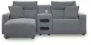 Ashley Furniture 65906S18 Ashley Furniture 65906S18 Modmax II - 3-Piece Power Reclining Sectional With LAF Press Back Power Chaise And Audio Console - Salt And Pepper