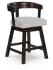 Ashley Furniture D596-224 Haddigan - Upholstered Swivel Barstool (Set of 2) - Dark Brown