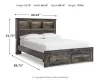 Ashley Furniture B211B23 Ashley Furniture B211B23 Drystan - Queen Bookcase Bed With 2 Storage Drawers - Brown / Beige
