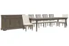 Pulaski Furniture P413240-KIT41 Pulaski Furniture P413240-KIT41 Madison Ridge - Extendable Leg Dining Table With 4 Side Chairs, 2 Host Chairs And Server - Natural Bark