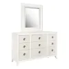 Samuel Lawrence Furniture S910-030 Melrose - Beveled Dresser Mirror with LED Lights in a White Finish - White