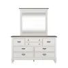 Liberty Furniture 417-BR-DM Allyson Park - Dresser & Mirror (8 Drawer Dresser) - Wirebrushed White / Charcoal