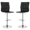 CoasterEveryday 122087 Ashbury - Upholstered Adjustable Bar Stool (Set of 2) - Black