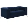 CoasterEssence 509211-S2 Chalet - 2 Piece Upholstered Tuxedo Arm Tufted Sofa Set - Blue