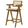 Coaster Fine Furniture 182677 Kane - Woven Rattan Wood Bar Chair (Set of 2) - Light Walnut