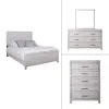 New Classic 00-3314-14C New Classic 00-3314-14C Biscayne - 6/6 Eastern King 4 Piece Bedroom Set (Bed & Dresser & Mirror & Chest) - Driftwood