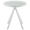 Coaster Fine Furniture 706257 Briggs - Round Marble Printed Glass Top End Side Table - White