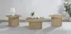 Coaster Fine Furniture 710918-S3 Devar - 3 Piece Square Cocktail Coffee End Table Set - Latte