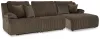 Ashley Furniture 92705S10 Ashley Furniture 92705S10 Top Tier - 3-Piece Reclining Sectional With Raf Press Back Chaise - Chocolate