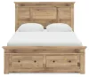 Ashley Furniture PCB1170B11 Ashley Furniture PCB1170B11 Makidern - Queen Panel Storage Bed With 2 Under Bed Storage Units And Storage Footboard - Tan