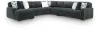 Ashley Furniture 98105S11 Ashley Furniture 98105S11 Midnight-Madness - 5-Piece Sectional With LAF Corner Chaise And RAF Sofa - Gunmetal