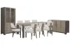 Pulaski Furniture P402240-KIT80 Pulaski Furniture P402240-KIT80 Anderson Park - Leg Dining Table With 6 Klismos Dining Chairs, 2 Host Chairs, Sideboard And China Cabinet - Moose Trail / Frontier Brown