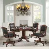 CoasterEssence 100871-S5 Turk - 5 Piece Dining And Game Table Set - Tobacco