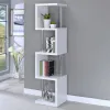 CoasterEveryday 801418 Baxter - 4-Shelf Bookshelf - White And Chrome
