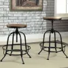 Furniture of America CM3803PC-2PK Silvia - Counter Height Stool (Set of 2) - Black / Medium Oak