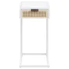Coaster Fine Furniture 931632 Amherst - 1-Drawer Radio Weave Cane Metal Side Table - White