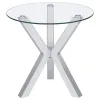 Coaster Fine Furniture 708127 Kenzie - Round Tempered Glass Top End Side Table - Chrome