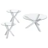 Coaster Fine Furniture 708128-S3 Kenzie - 3 Piece Round Coffee And End Table Set - Chrome