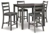 Ashley Furniture D383-223 Bridson - Square Counter TBL Set (Set of 5) - Gray