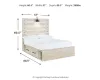 Ashley Furniture B192B34 Cambeck - Full Panel Bed With 4 Storage Drawers - Whitewash