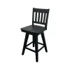 Intercon BS-BS-280W-BLK-K24 Wooden Barstool With Slat Back - Black