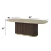 ACME DN07000 ACME DN07000 Clayten - Dining Table With Natural Marble Top - Natural Top & Brown Oak