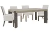 Pulaski Furniture P402240-KIT49 Pulaski Furniture P402240-KIT49 Anderson Park - Leg Dining Table With 2 Klismos Dining Chairs And 2 Upholstered Arm Chairs - Moose Trail / Frontier Brown
