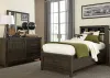 Liberty Furniture 759-YBR-FBBDM Thornwood Hills - 3 Piece Bedroom Set (Full Bookcase Bed, Dresser & Mirror) - Rock Beaten Brown