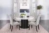 CoasterEssence 115490-S5S Sherry - 5 Piece Round Marble Top Dining Table Set - Sand