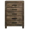 CoasterEveryday 222635 Woodmont - 5-Drawer Bedroom Chest - Rustic Golden Brown