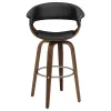 CoasterEssence 100205 Zion - Upholstered Swivel Bar Stool - Walnut And Black