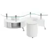 Coaster Fine Furniture 703400 Buckley - 3 Piece Coffee Table And Stools Set - White High Gloss