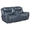 Coaster Fine Furniture 610272 Sloane - Upholstered Padded Arm Reclining Loveseat - Blue