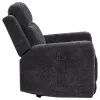 Coaster Fine Furniture 610156P Kennett - Chenille Upholstered Power Recliner Chair - Dark Gray